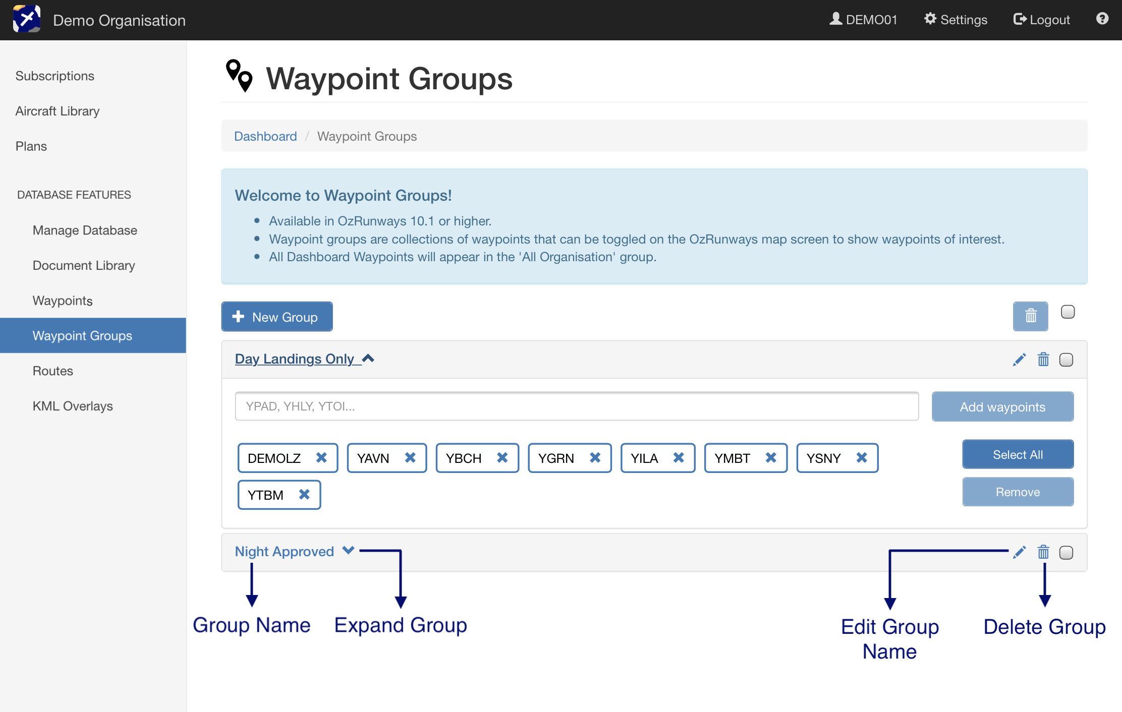 6. Waypoint Groups